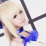 吾王Saber《Fate/stay night》嬌小萌妹穿藍白禮服COSPLAY